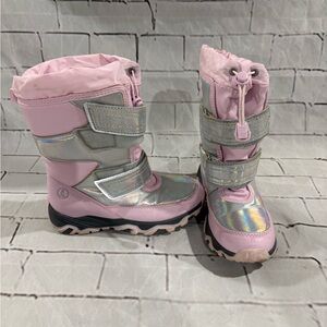 Lands' End Kids Pink and Silver Winter Boots